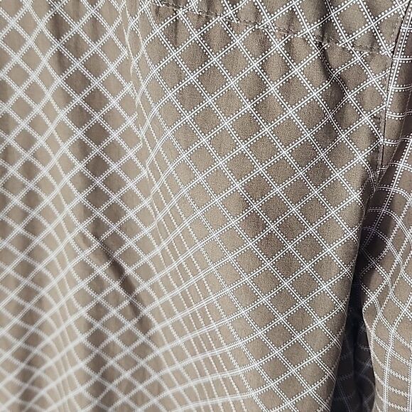 Pleated Smocked Soft Chocolate Brown Button Up Blouse Size PXL - Picture 6 of 8